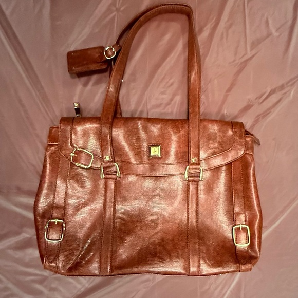 DVF Brown Leather Tote/Laptop Bag w/ Gold Hardware MSRP $428 - Picture 13 of 15